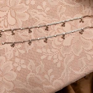 Pair of pure silver anklets from India